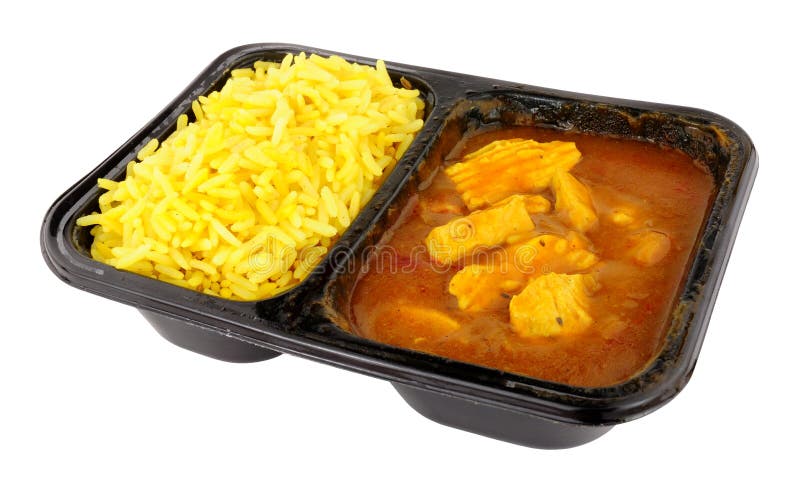 Chicken Curry And Rice Microwave Convenience Meal stock images Chicken Curry And Rice Microwave Convenience Meal stock images