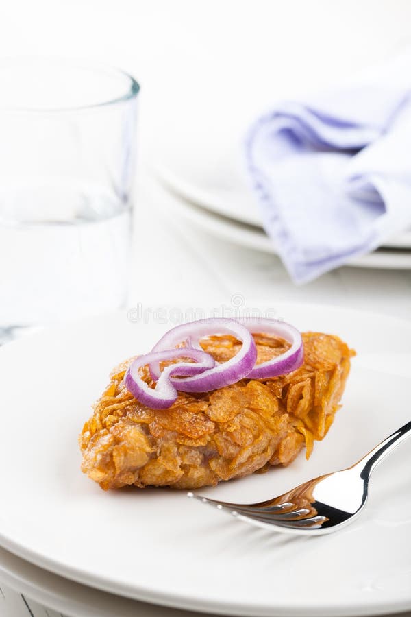 Chicken Cutlet Baked in Cornflakes Stock Image Image of cutlets