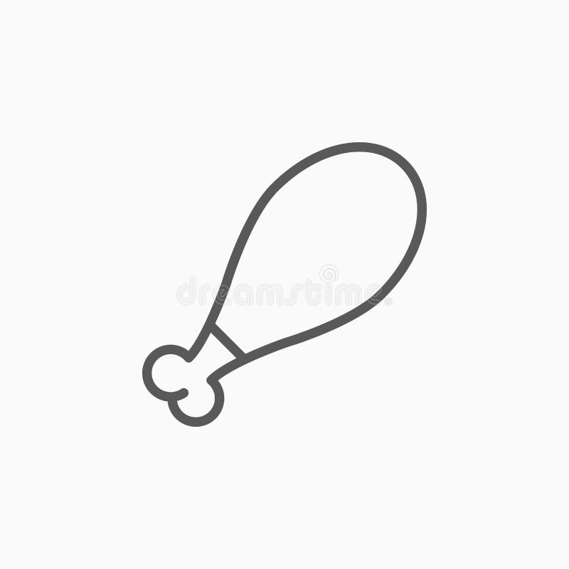 Chicken Drumstick Icon, Chicken, Food, Drumstick Stock Vector
