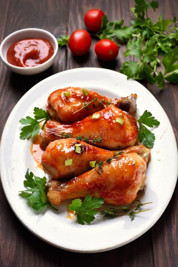 Chicken Drumstick in Red Sauce Stock Image - Image of country, barbecue ...