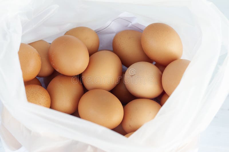 Chicken Eggs in Plastic Bag. Stock Image Image of breakfast, animal