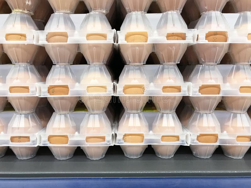 Chicken Eggs In Plastic Packing In The Store Stock Image Image of