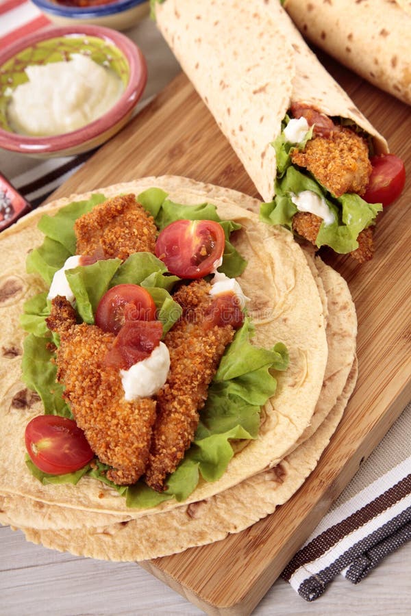 Chicken Fajita with Tortilla Stock Image Image of fried, chicken 50558365