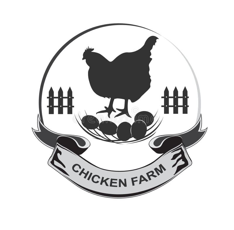 Chicken Farm Emblem, Hen, Icon, Vector Illustration Stock Vector