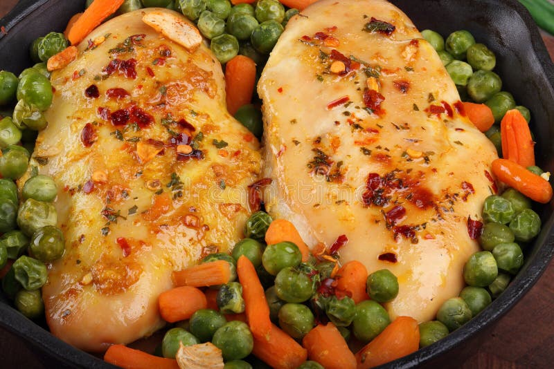 Chicken Fillet with Vegetables Stock Photo Image of iron, lunch 64260690