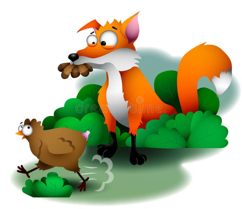 Fox and a chicken stock illustration. Illustration of delicious 2927530