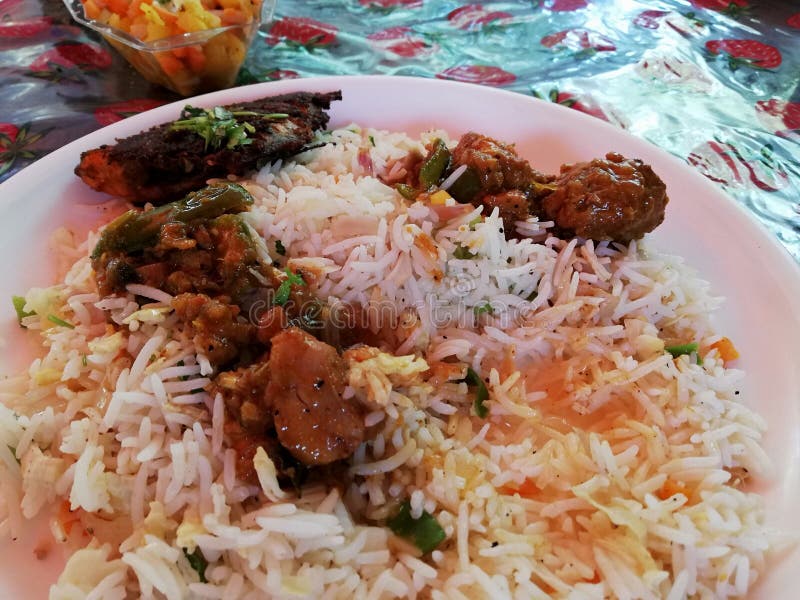 Chicken Fried Rice with Chicken Gravy Stock Photo Image of food, soup