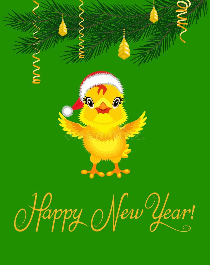 Download Christmas Background With Chicken In Santa Hat Stock ...