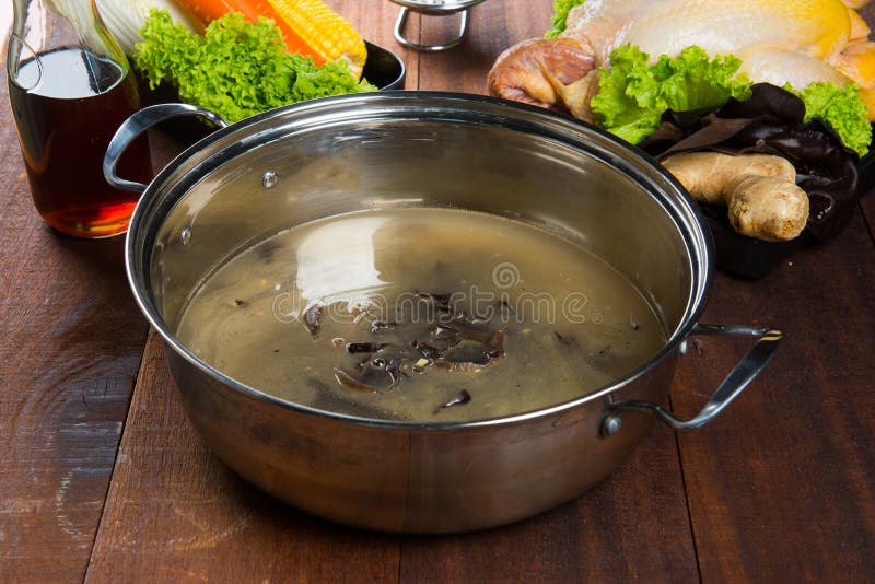 Chicken hot pot stock image. Image of mushroom, dining 100832307
