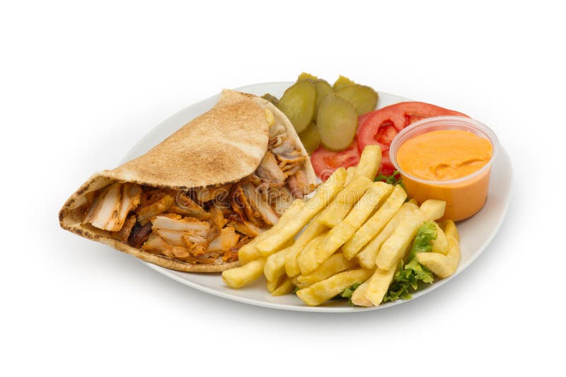 Chicken Kebab Shawarma Plate Stock Image Image 29807467