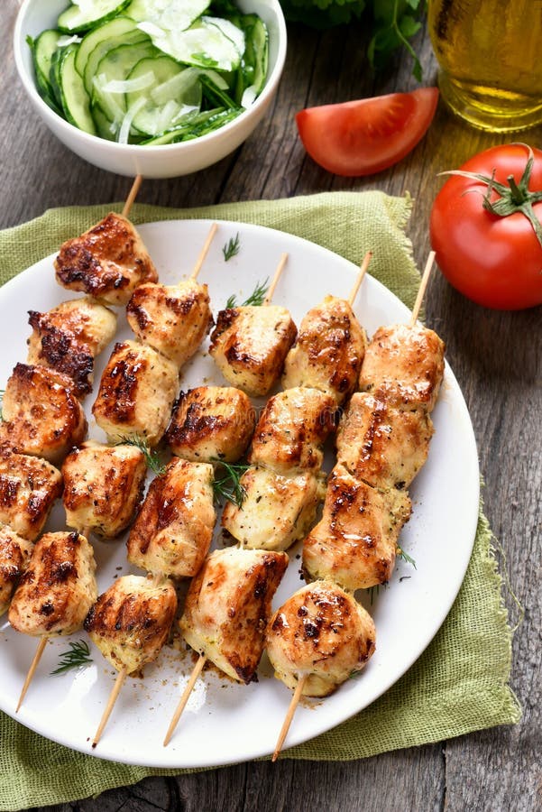 Chicken Kebab and Vegetables Stock Image Image of country, dinner 82183487