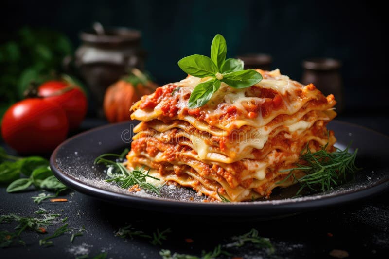 Chicken Lasagna with Tomato Sauce an Italian Classic Stock Illustration ... Chicken Lasagna with Tomato Sauce an Italian Classic Stock Illustration ...