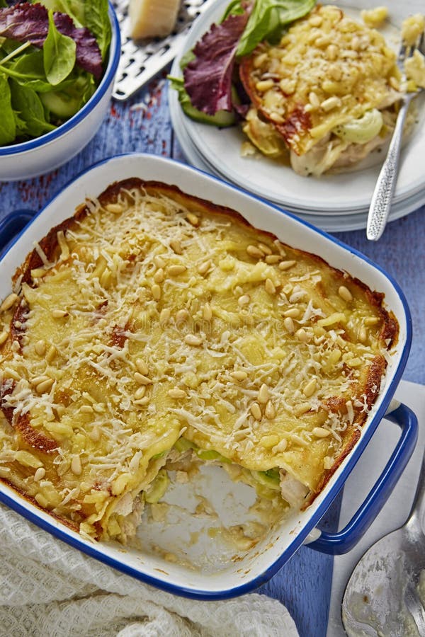 Chicken Lasagne Layers of Thick Pasta Smothered with Minced Chicken