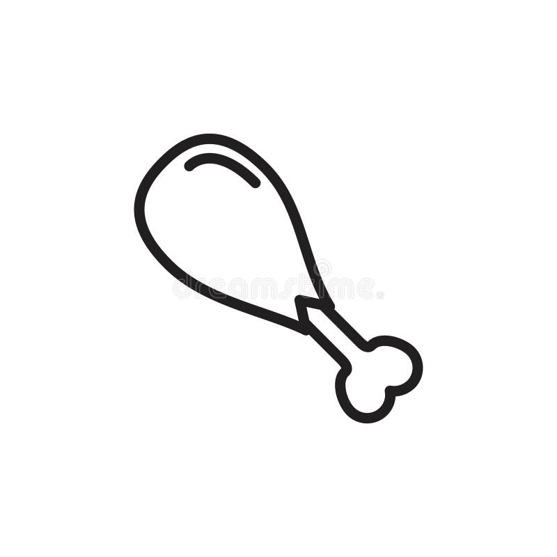 Chicken leg icon Flat line illustration stock illustration