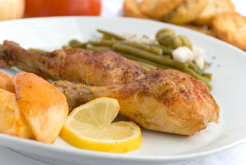 Chicken legs with asparagus