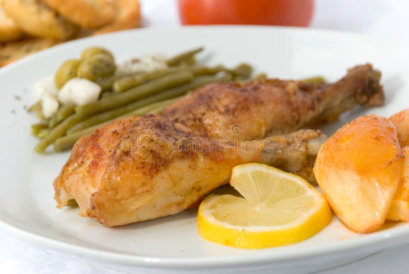 Chicken legs with asparagus