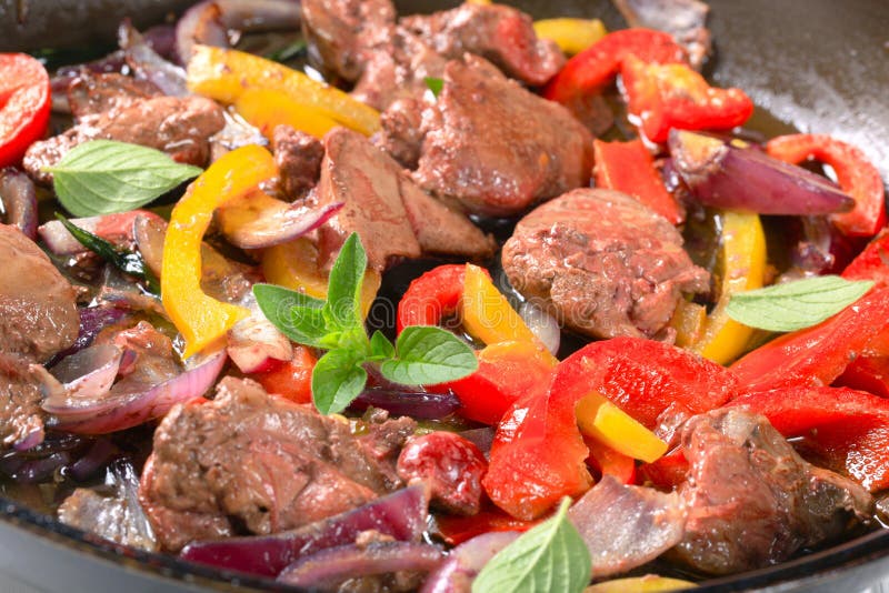 Chicken liver stir fry stock photo. Image of goose, appetizer 29984682