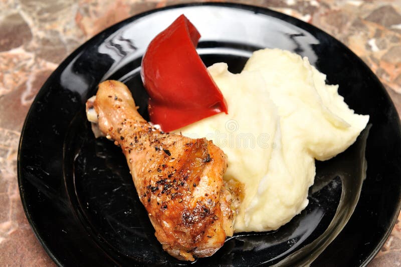 Chicken with mash potatoes stock photo. Image of meat 13137284
