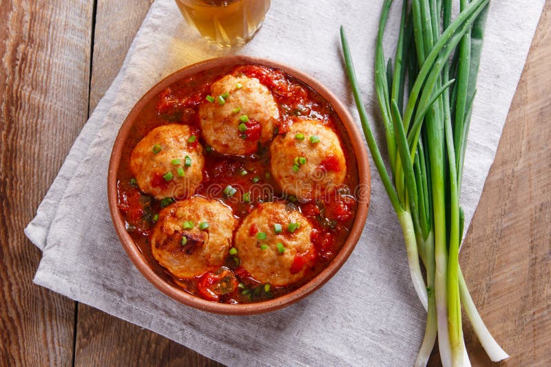 Chicken Meatballs with Tomato Sauce in a Clay Bowl Stock Photo Image of cuisine, dish 66293450