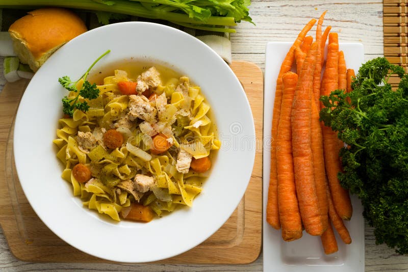Chicken Noodle Soup stock image. Image of homemade, cooked 67192265