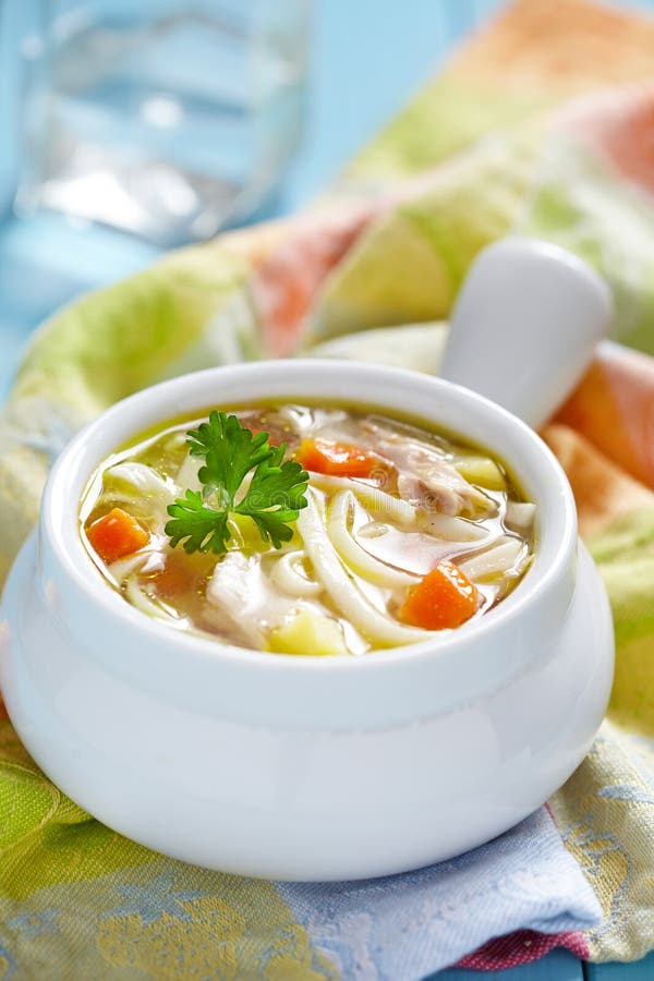 Chicken Noodle Soup (clipping Path) Stock Image Image of warm
