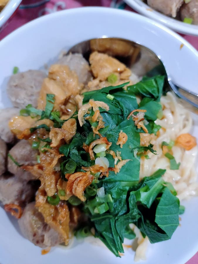 Chicken Noodles with Onion from Indonesia Stock Image Image of indonesia, chicken 205700945