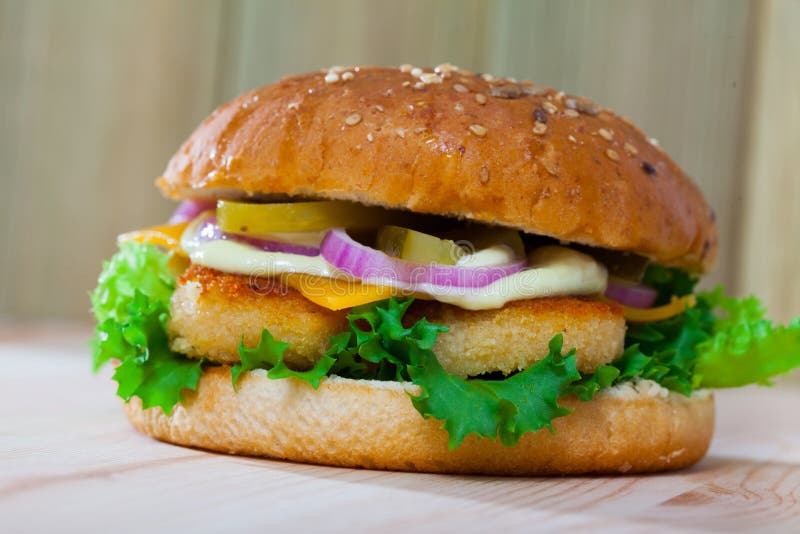 Chicken nugget burger stock image. Image of ingredients 244062833