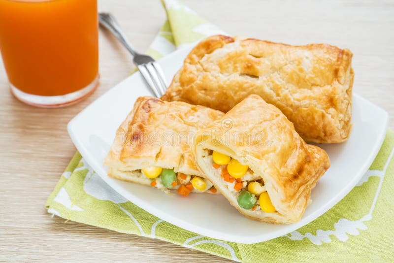 Chicken Pie and Fruit Juice Stock Image Image of bake, meal 42770559