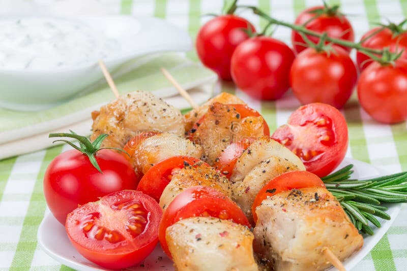 Chicken Pieces Grilled on Skewers Stock Photo Image of meat, dish