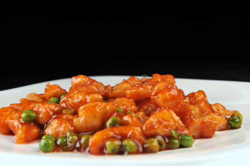 Chicken with red sauce stock photo. Image of chinese 19455764