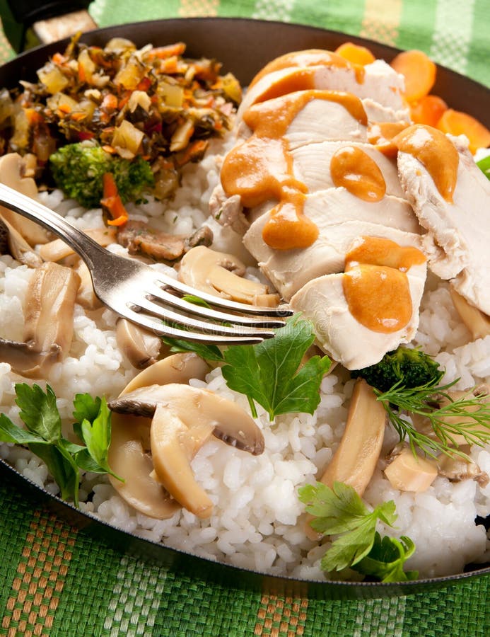 Chicken and Rice stock image. Image of grilled, food 19139111