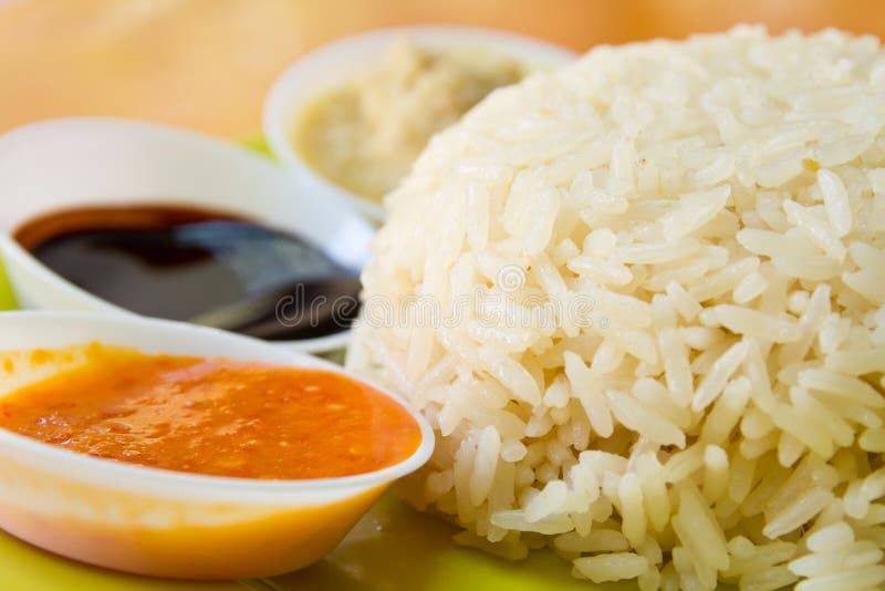 Hainanese chicken rice stock photo. Image of poultry 32348516