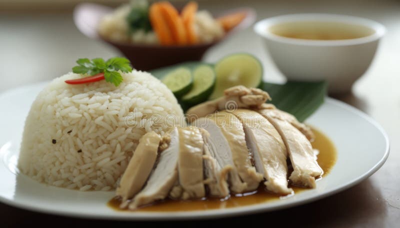 Chicken Rice, Thai Asian Cuisine, Noodles, Food on the Table, Stir