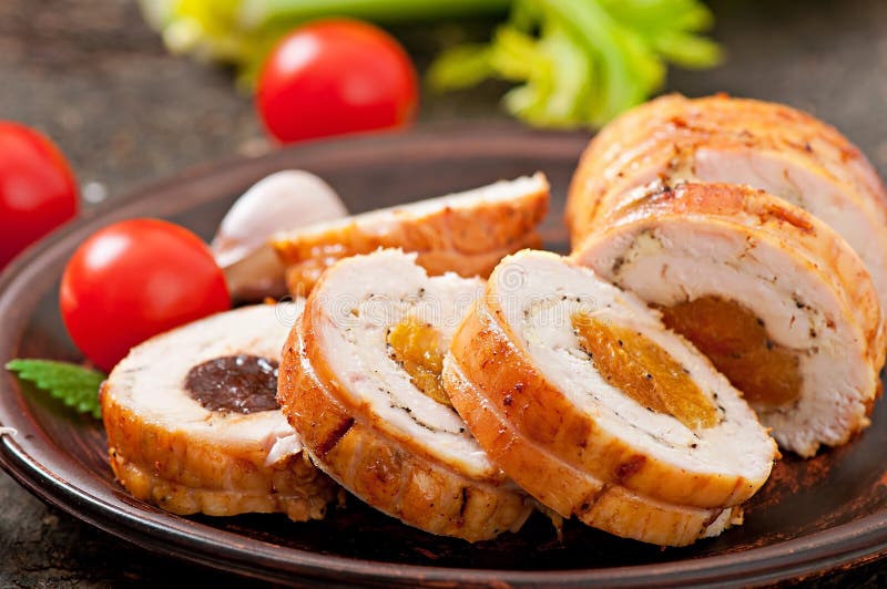Turkey roll stock image. Image of holiday, healthy, plate 20887073