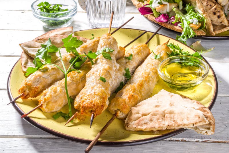 Chicken shish kebab stock photo. Image of mediterranean - 215264440