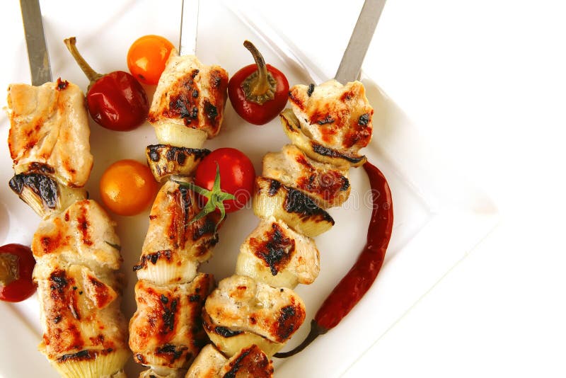 Chicken Shish Kebab with Vegetables Stock Image Image of background, pork 14959727