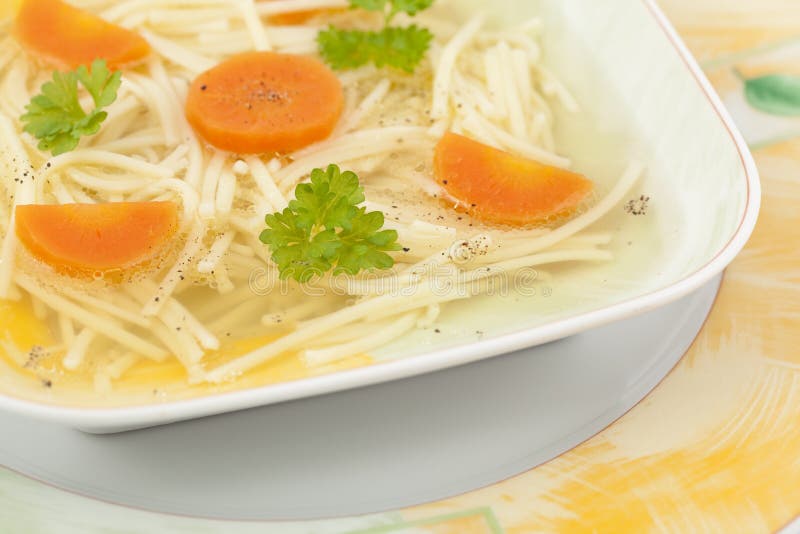 Chicken soup stock photo. Image of white, carrot, noodles 23660338
