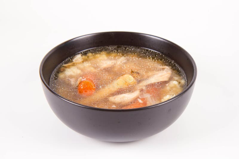 Chicken soup in a bowl stock image. Image of healthy 269058757