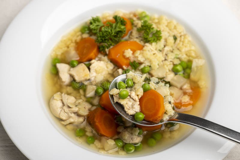 Chicken soup stock photo. Image of cooking, carrot, organic 278124504