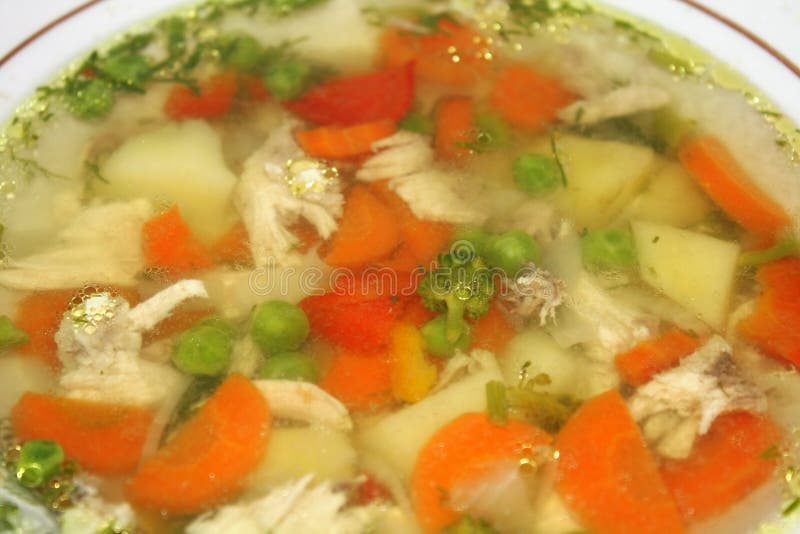 Chicken Soup with Vegetables Stock Photo Image of meal, vegetable