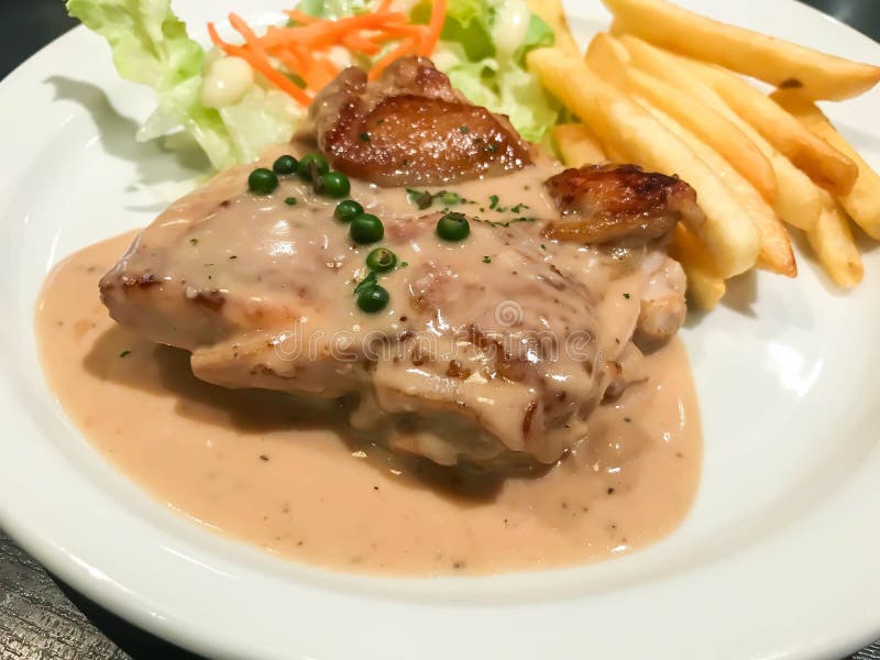 Chicken Steak with Peppers Sauce Stock Photo Image of restaurant