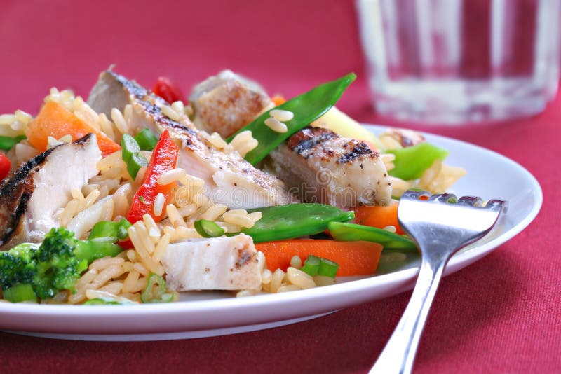 Chicken Stir Fry Rice stock image. Image of delicacy, sauce - 4113697