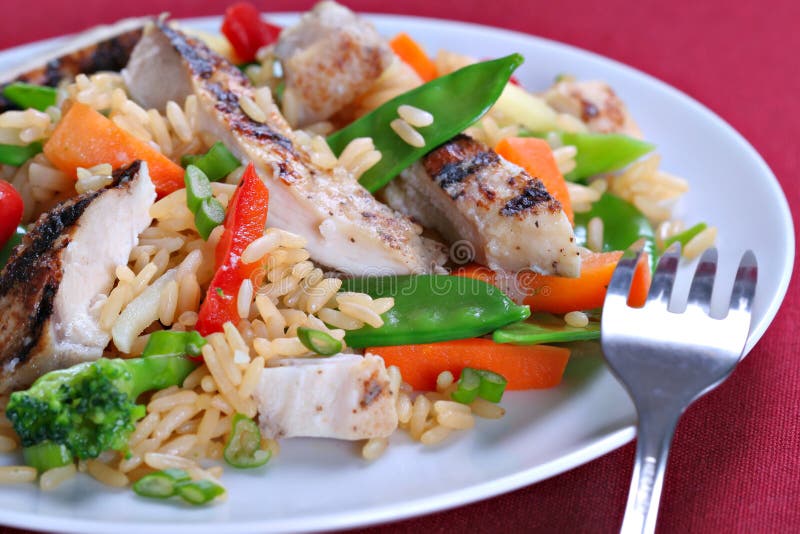 Chicken Stir Fry Rice stock image. Image of carrot, cooked - 4113713