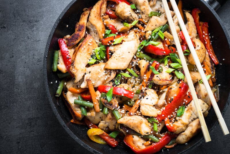 Chicken Stir Fry with Vegetables. Stock Image - Image of fillet, flat