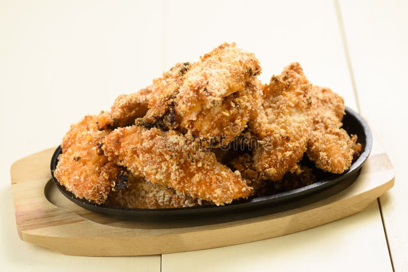 Chicken Strips Meat in Crispy Batter Stock Image Image of fillet