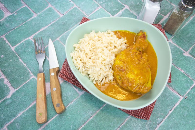 Chicken Thigh with Curry and Coconut Milk Stock Image Image of yellow