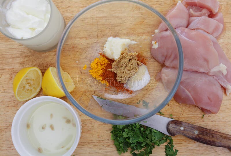 Chicken tikka ingredients royalty free stock image Chicken tikka ingredients royalty free stock image