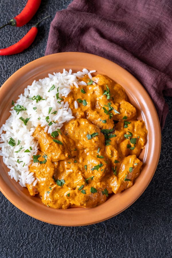 Chicken tikka masala stock photo. Image of coriander 268549792