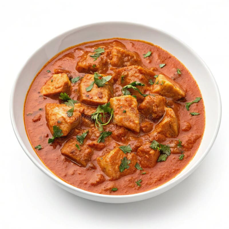 Chicken tikka masala isolerad på vit bakgrund royaltyfri illustrationer
