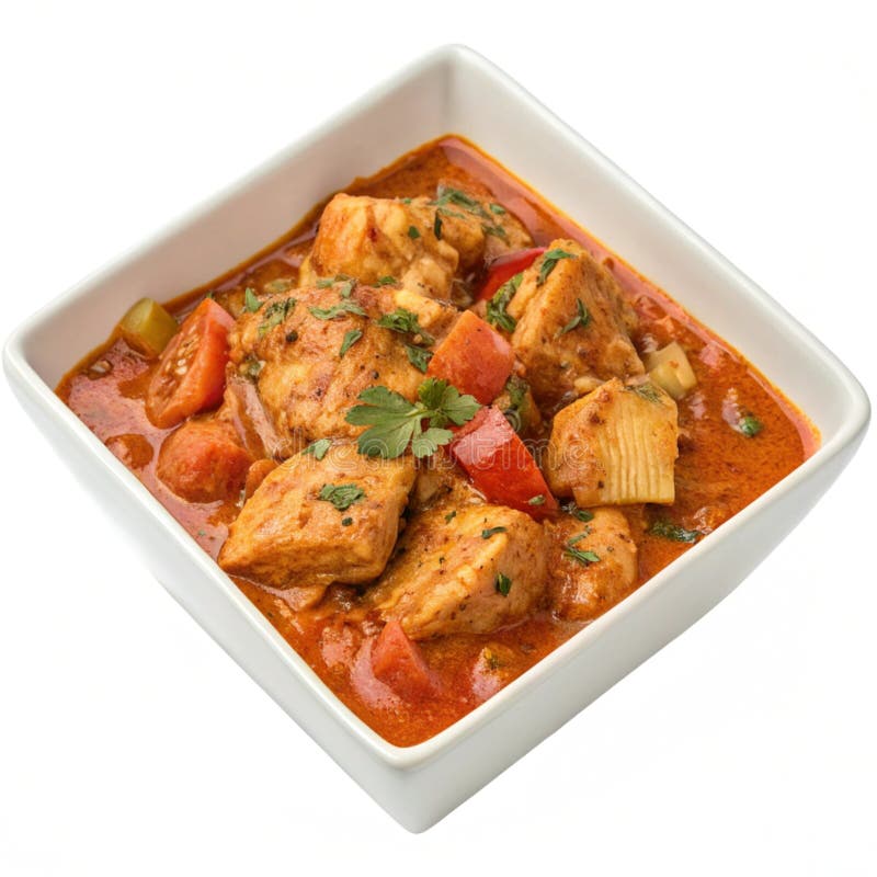 Chicken tikka masala isolerad på vit bakgrund stock illustrationer